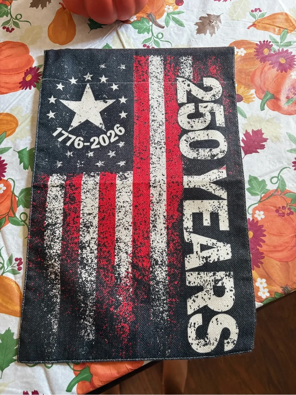 250 Years Patriotic Flag Garden flag - Red, White & Black